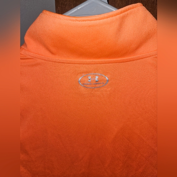 Under Armour Orange Long Sleeve Heatgear Quarter Zip Top Size XS - Picture 2 of 7